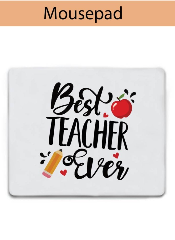 PRINTSHOP4ME - Teacher's Day Pack of 3 Combo Pack - Stainless Steel Bamboo Cap Flask Bottle 600ml, Cotton Bag and Mousepad - Teacher's Day Gift Set - Gift for World Teachers Day - Image 1