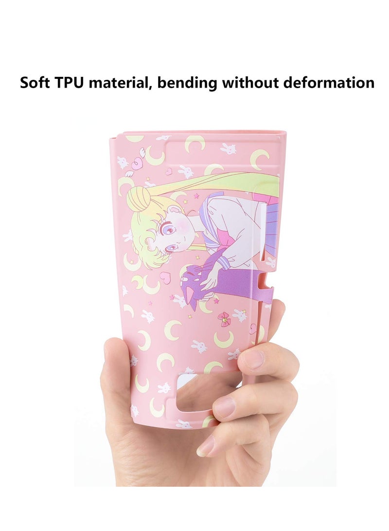 SYOSI Switch Protective Cover,  Liquid Silicone Protective Case for Switch, Soft Slim Grip Cover Shell for Console and Joy-Con, Scratch, Crack Resistant, Easy Install (Sailor Moon) - Image 2