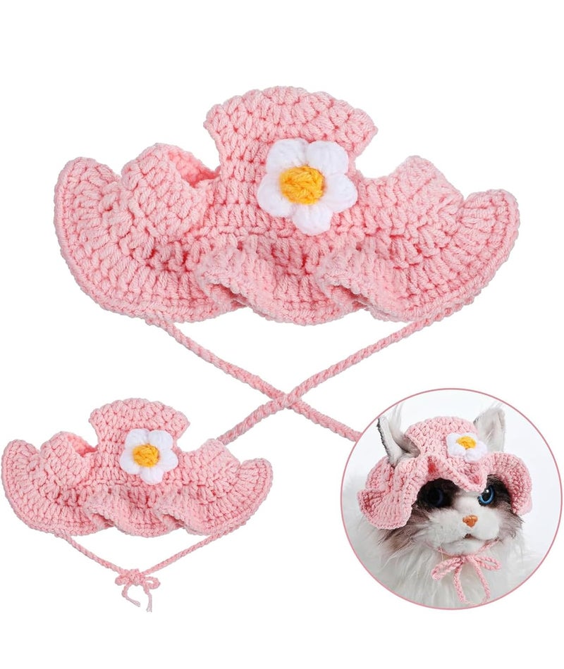 BdelrinQue Cat Hat, Cats Clothes, Pink Cat Accessories, Pet Accessorie Supplies, Suitable for Small Pets, Fun Outfits, Cats Accessories for Parties and Photography - Image 4
