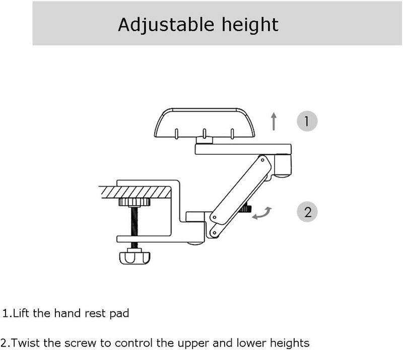 FUZADEL Ergonomic Arm Support for Desk Rotating Mouse Arm Rest Mouse Pad Clamp-On Desk Hand Rest for Computer Table Arm Support Mouse Pad - Image 4