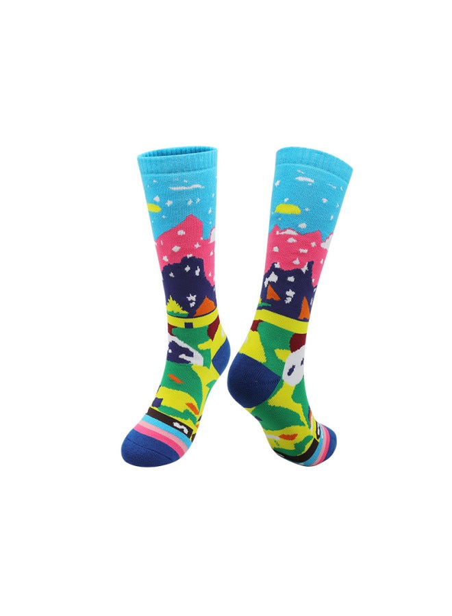 Autumn And Winter Children's Special Thickened Towel-soled Ski Socks, Winter Outdoor Snow Socks, Long Warm Socks For Young Children