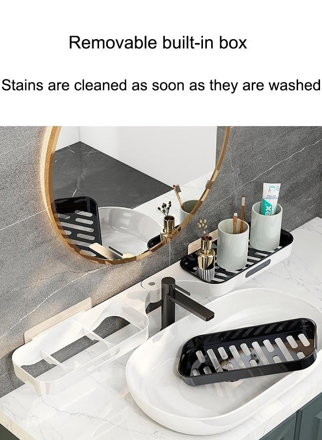 Bathroom Organizer,2 Pack Shower Caddy Shelf, Storage Bathroom Organizer,Durable And No Drill Bathroom Organizer,Wall Mounted Adjustable Rotating Large Shower Shelves,For Bathroom Storage&Home Decor&Kitchen&Countertop  - Image 5