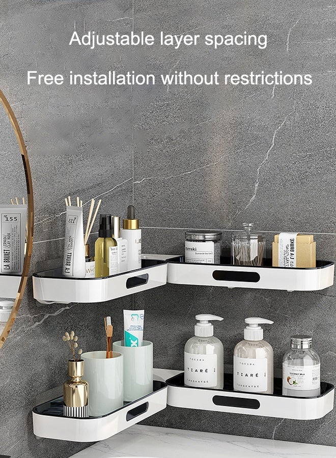 Bathroom Organizer,2 Pack Shower Caddy Shelf, Storage Bathroom Organizer,Durable And No Drill Bathroom Organizer,Wall Mounted Adjustable Rotating Large Shower Shelves,For Bathroom Storage&Home Decor&Kitchen&Countertop  - Image 3