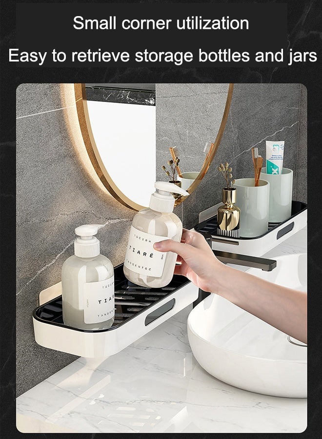 Bathroom Organizer,2 Pack Shower Caddy Shelf, Storage Bathroom Organizer,Durable And No Drill Bathroom Organizer,Wall Mounted Adjustable Rotating Large Shower Shelves,For Bathroom Storage&Home Decor&Kitchen&Countertop  - Image 4