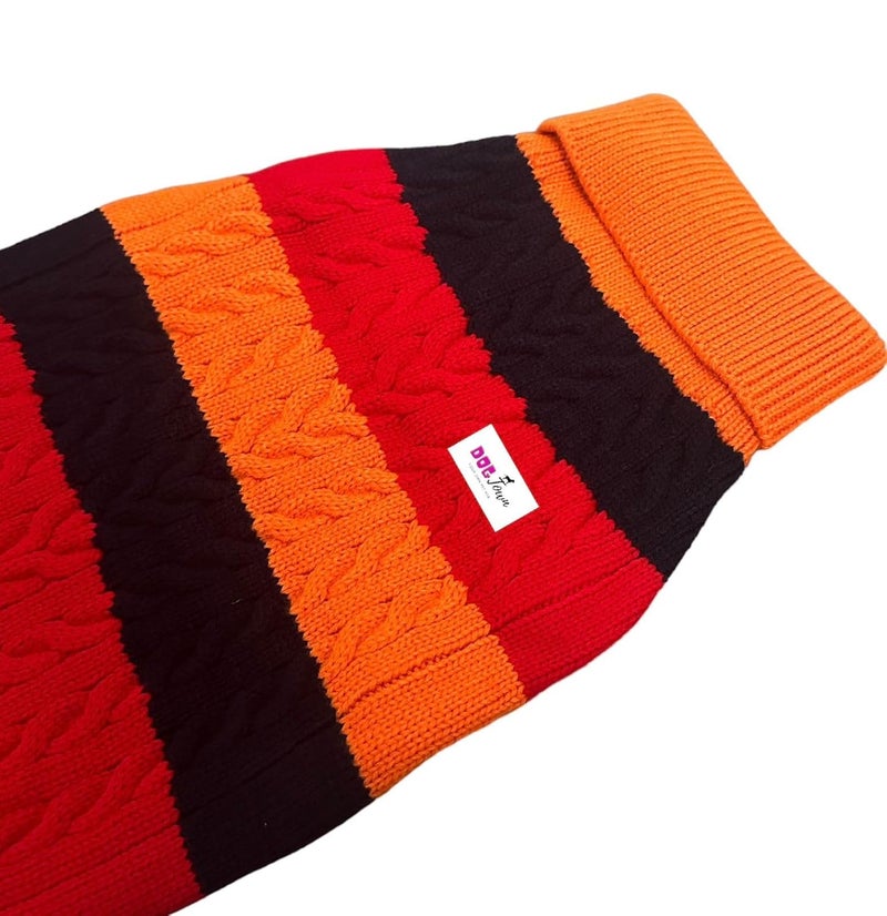 DOGTOWN Blaze Pull Over Winter Wear Premium Pets Clothing | Pet Sweater | Stretchable Sweaters for Dogs |(Color-Orange)(Size-M) - Image 4