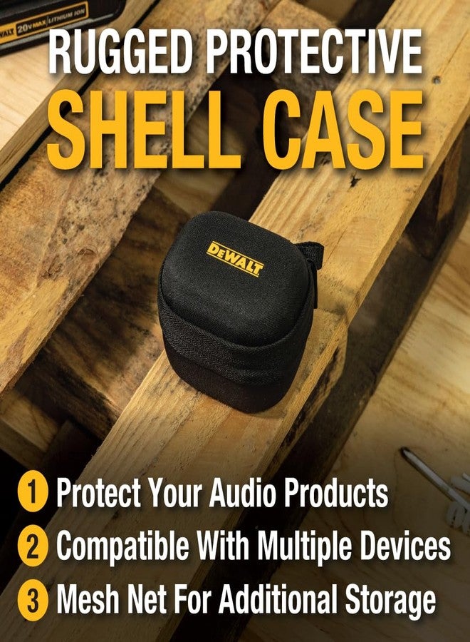 DEWALT Heavy Duty Protective Headphone Case for TWS Earbuds & Wearable Speaker, Compact Lightweight w/EVA Headphone Case Hard Shell, Shockproof, Water-Resistant, Soft Interior & Accessory Mesh Pocket - Image 2