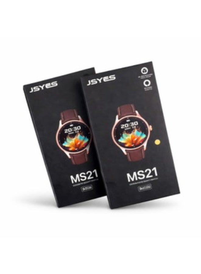 جيسي ساعة JSYES MS21 الذكية المميزة مع قائمة ثلاثية الأبعاد، وشحن لاسلكي، ومتتبع لياقة بدنية متعدد الرياضات - Image 1
