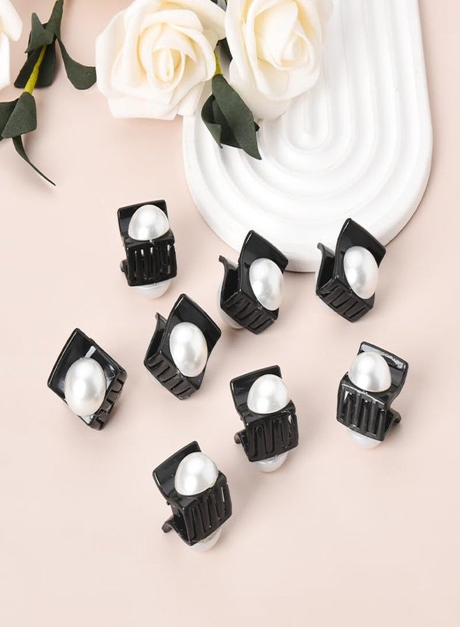 YangQian Mini Pearl Hair Clips for Women and Girls - Tiny Claw Barrettes and Decorative Hair Accessories for Short or Long Hair, Pack of 8 - Image 4