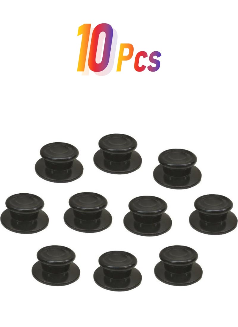 Nalburkent 10 Pieces Black Luxury Pot Pan Glass Lid Handle  - Image 1
