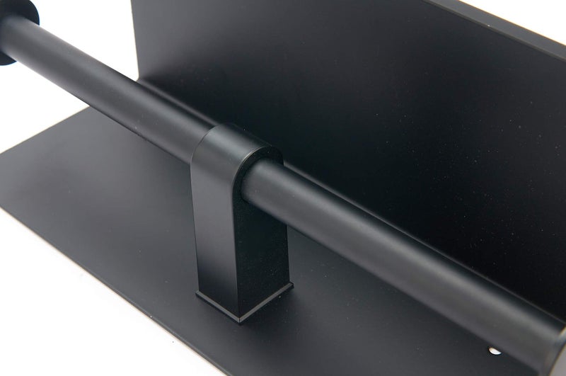 BGL 304 Stainless Steel Double Toilet Paper Holder Wall Mounted Matte Black Two Heads Roll Tissue Paper Holder with Shelf (Black) - Image 5