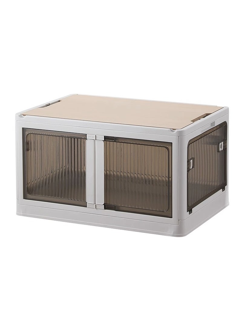 لوبيتيز مجموعة من قطعتين ، مربع تخزين مفتوح من 5 جوانب ، مربع تخزين ، خزانة تخزين ، منظم خزانة قابلة للطي ومساحة تخزين ، مربع تخزين غطاء خشبي مزدوج الجانبين مع عجلات ، مربع تخزين قابل للتكوين لتخزين وتنظيم الوجبات الخفيفة ، البنود المختلفة ، إلخ - Image 2