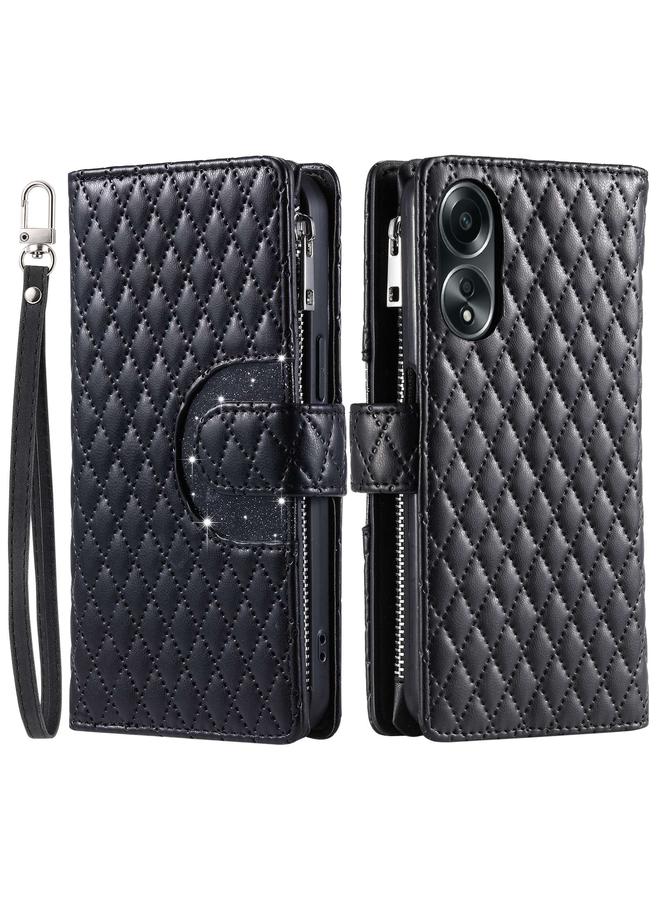 اس-توب جراب هاتف OPPO A58 4G لامع بسحاب ومحفظة جلدية - Image 3