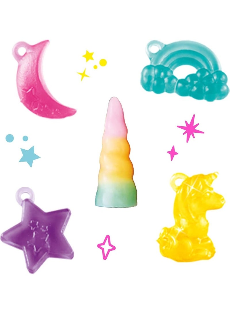 DIY Unicorn Mix-in Slime Case, 10 Slimes Kit with Beads and Decorations, Pink Storage Container - Image 2