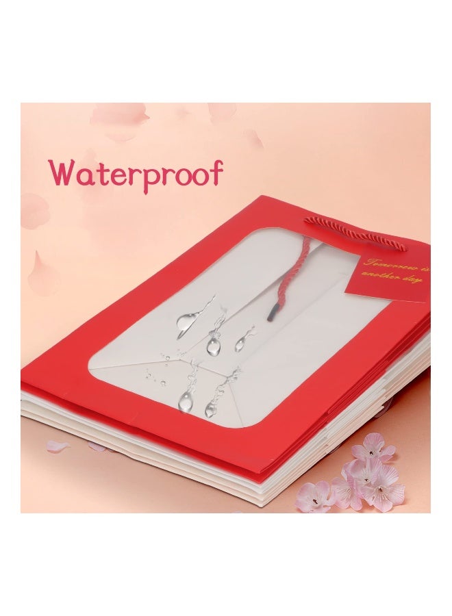 حقائب هدايا مع نافذة، (6 قطع) حجم متوسط مجموعة متنوعة من الألوان، حقيبة ورقية سميكة مع مقابض ونافذة لحفلات الزفاف، أعياد الميلاد، حفلات استقبال المواليد (7.9" × 11.8" × 6.3" ، 3 ألوان) - Image 5