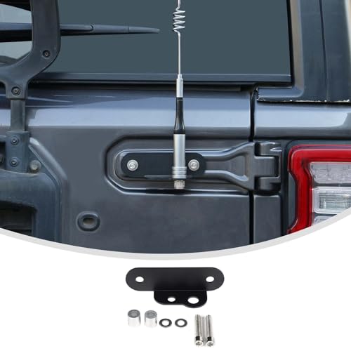 Linskip Metal Tailgate CB Antenna Mount Compatible with Jeep Wrangler 2018-2024, CB Antenna Mount for Jeep Wrangler Exterior Accessories - Image 1