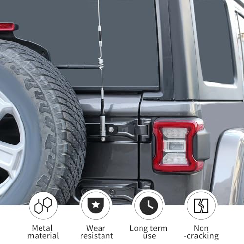 Linskip Metal Tailgate CB Antenna Mount Compatible with Jeep Wrangler 2018-2024, CB Antenna Mount for Jeep Wrangler Exterior Accessories - Image 2