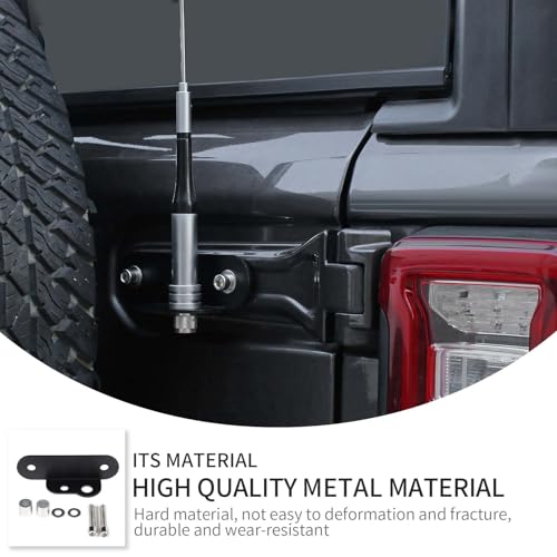 Linskip Metal Tailgate CB Antenna Mount Compatible with Jeep Wrangler 2018-2024, CB Antenna Mount for Jeep Wrangler Exterior Accessories - Image 3