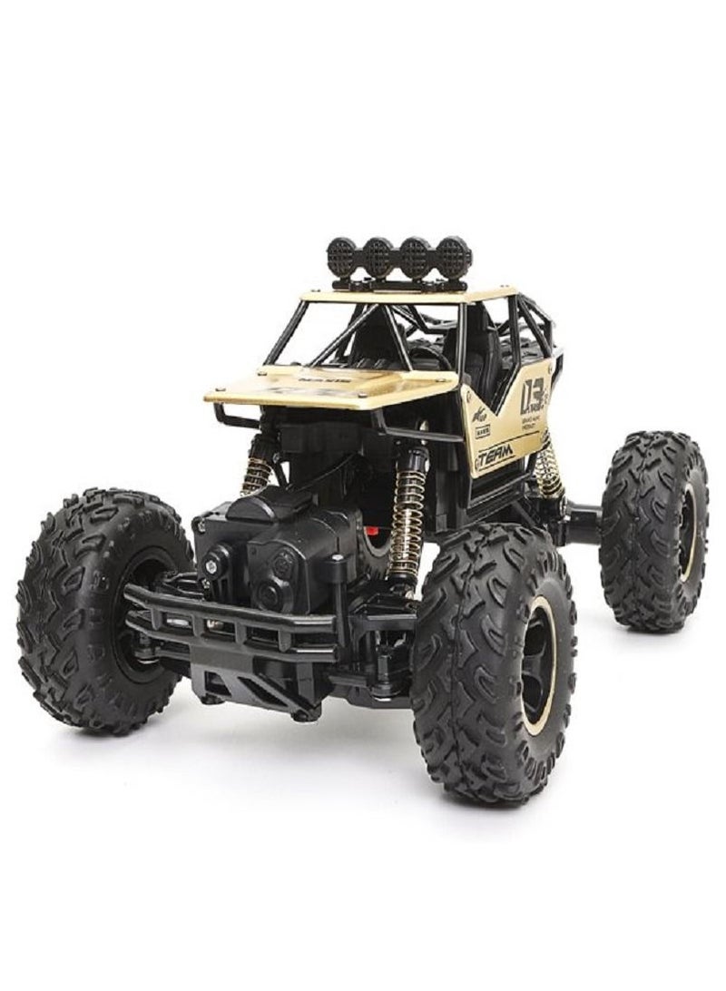 توي لاند سيارة تحكم عن بعد قابلة لإعادة الشحن بتردد 2.4 جيجاهرتز مصنوعة من سبيكة معدنية، بمقياس 1:16، مخصصة للطرق الوعرة، مزودة بنظام امتصاص الصدمات - لون ذهبي - Image 5