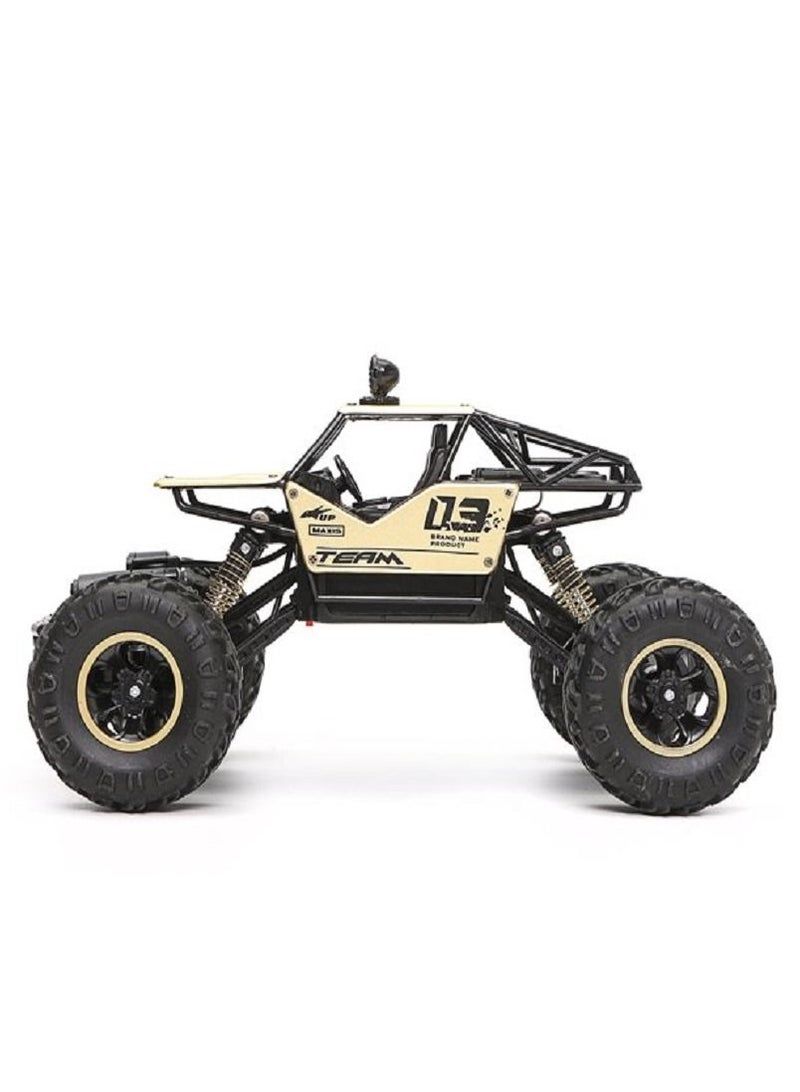 توي لاند سيارة تحكم عن بعد قابلة لإعادة الشحن بتردد 2.4 جيجاهرتز مصنوعة من سبيكة معدنية، بمقياس 1:16، مخصصة للطرق الوعرة، مزودة بنظام امتصاص الصدمات - لون ذهبي - Image 4