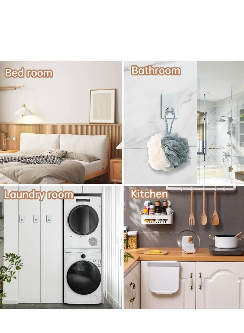 4 Pcs Self-Adhesive Stainless Steel Hooks – Towel, Robe, Hat for Kitchen and Bathroom (Silver) - Image 5