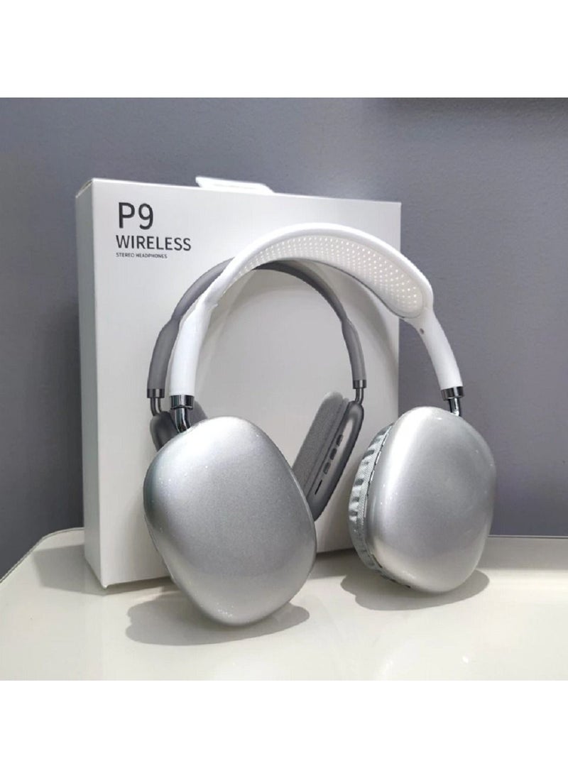 Generic - P9 Gaming Wireless Earphones Headsets Headphone Headset Colorful BT Headphone, (White) - Image 1