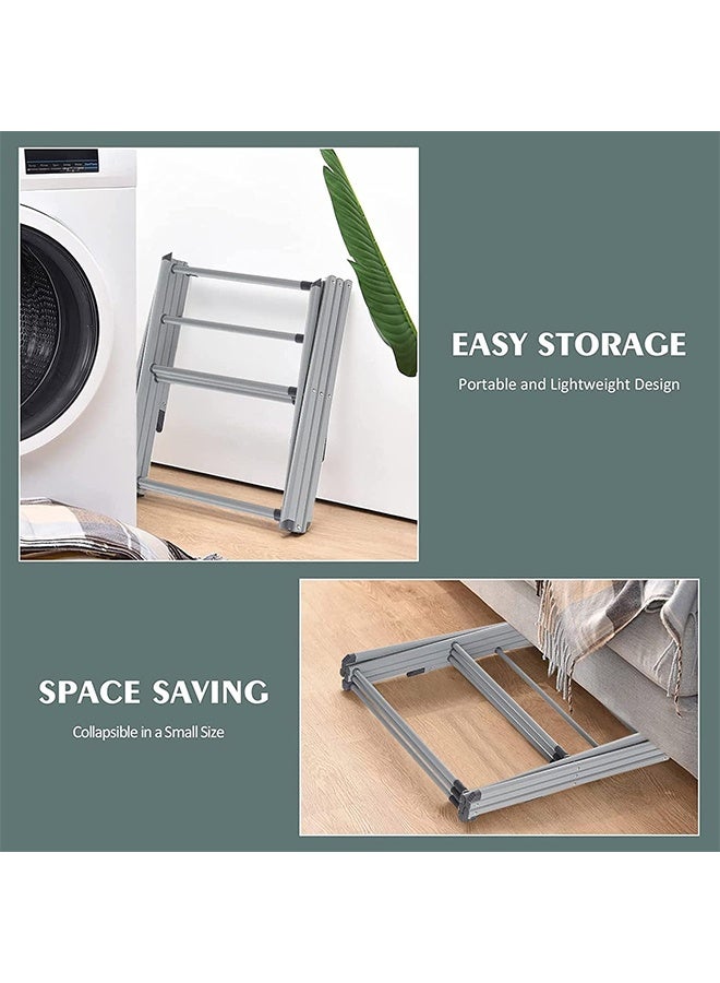 Beauenty Expandable and Foldable Clothes Drying Stand, Clothes Rack for Air Drying Clothing, Sturdy Durable Clothes Dryer, Laundry Drying Stand for Indoor, Outdoor, Balcony, Gray ﻿ - Image 5