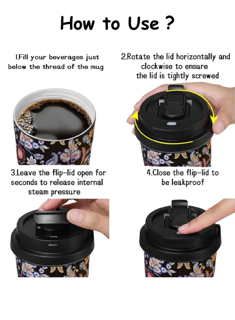 توشيونيكس كوب قهوة من الفولاذ المقاوم للصدأ سعة ٥٣٠ مل | كوب سفر معزول بتفريغ الهواء بجدار مزدوج مع غطاء وماصة | قارورة مشروبات ساخنة وباردة للمنزل، المكتب، المدرسة، الصالة الرياضية، الرياضة، السفر، التخييم | كوب قهوة مقاوم للتسرب، خالٍ من مادة BPA، قابل لإعادة الاستخدام مع حزام حمل - Image 3