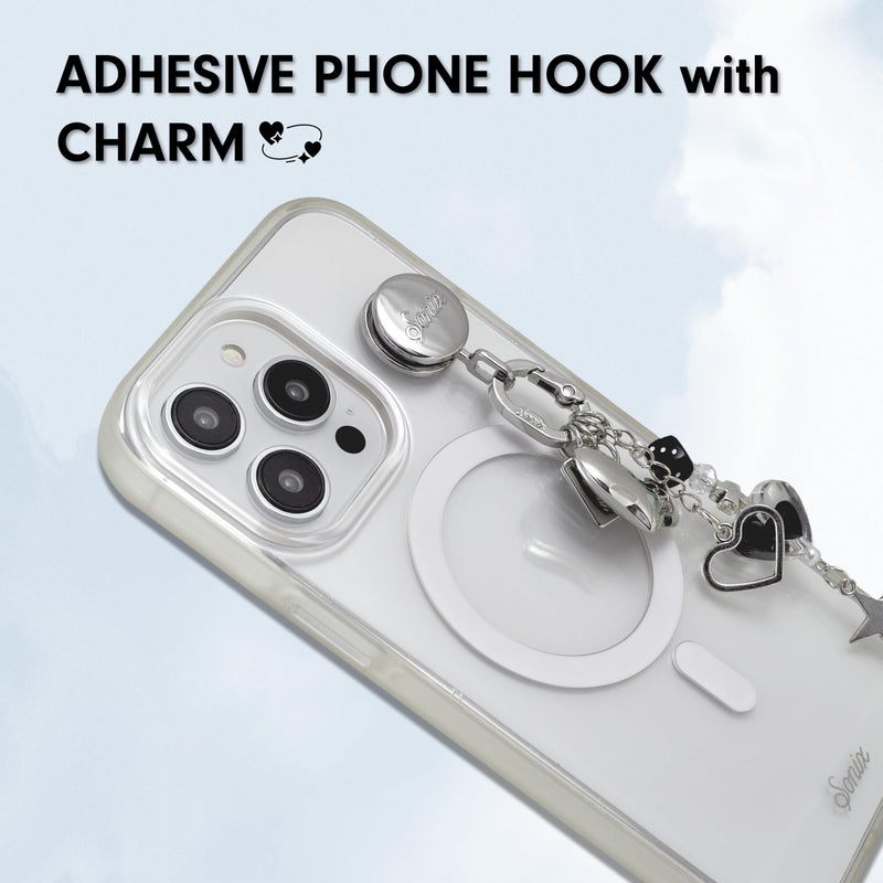 Sonix Phone Charm with Adhesive Hook | Smartphone Charm Hook with Carabiner Ring and Unique Charms | Hearts & Stars - Image 4