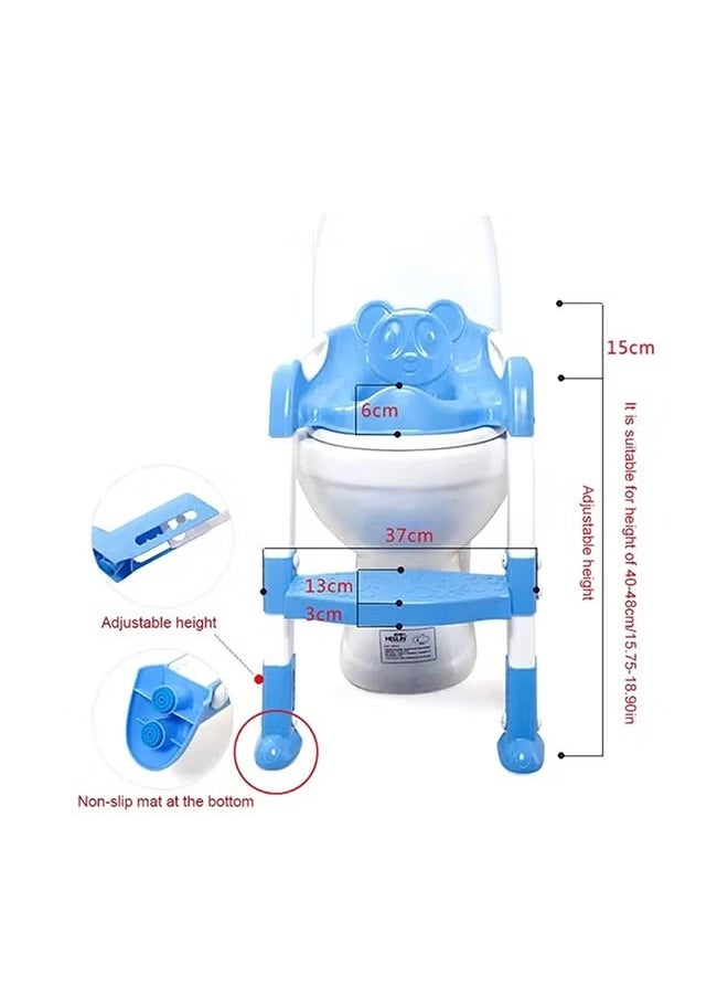 ORiTi ORiTi Portable Folding Trainer Toilet Potty Training Ladder Chair For Kids - Blue  - Image 2