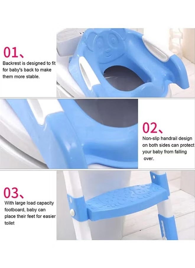 ORiTi ORiTi Portable Folding Trainer Toilet Potty Training Ladder Chair For Kids - Blue  - Image 3