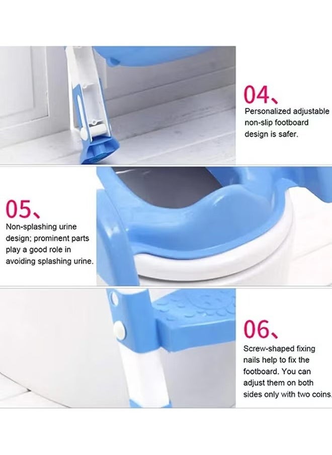 ORiTi ORiTi Portable Folding Trainer Toilet Potty Training Ladder Chair For Kids - Blue  - Image 4