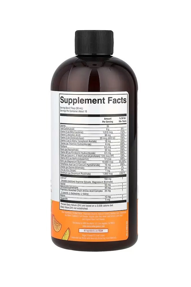 MaryRuth's ماري روث أورجانيكس فيتامينات متعددة صباحية سائلة + نمو الشعر، خوخ ومانجو، ١٥.٢٢ أونصة سائلة - Image 2