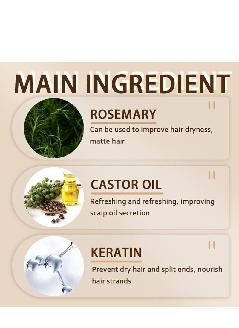 Rozino شامبو البيوتين، علاج تكثيف الشعر مع زيت الخروع، زيت إكليل الجبل، والكيراتين - شامبو مكثف للشعر الجاف والتالف - مثالي للنساء والرجال ذوي الشعر الخفيف 100غ - Image 5