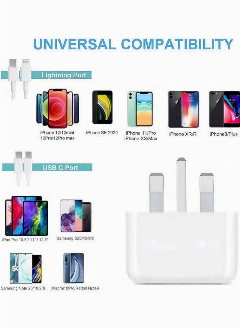 Bobo 20W USB-C Power Adapter For iPhone14 ProMax/13 ProMax/14/13/iPad, Iphone apple 20W USB-C 3-Pin Power Adapter White Charger - Image 3