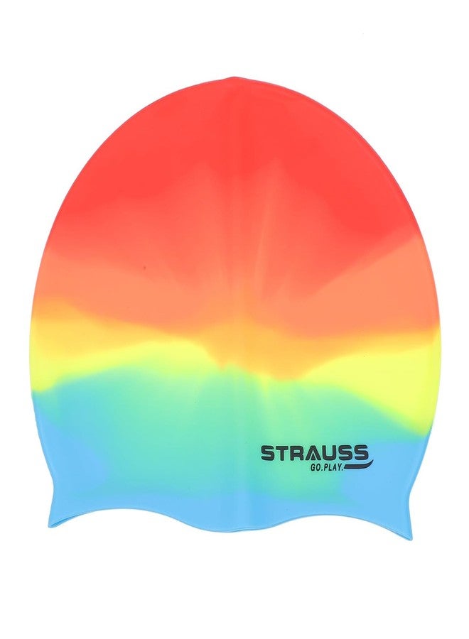 Strauss Swimming Cap | Keeps Hair Clean with Ear Protector | Suitable for Long and Short Hair | Swimming Head Cap with Breathable Fabric | Waterproof Swim Cap for Adult, Woman and Men,(Mix Color) - Image 1