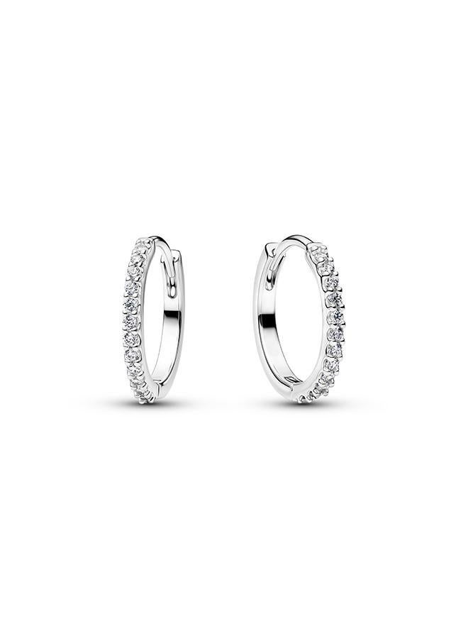 PANDORA Sparkling Mini Hoop Earrings - Image 1