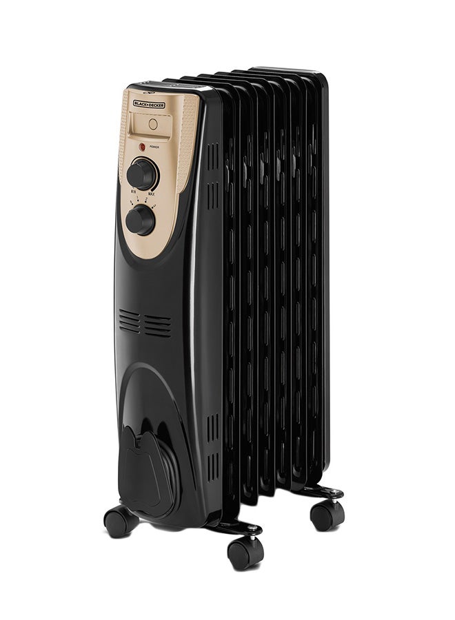 BLACK+DECKER 7 Fin Oil Radiator 1500W 1500 W OR070D Black - Image 1