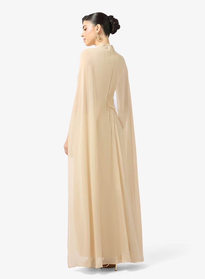 Frock and Frill embellished cape sleeve maxi dress - Image 2