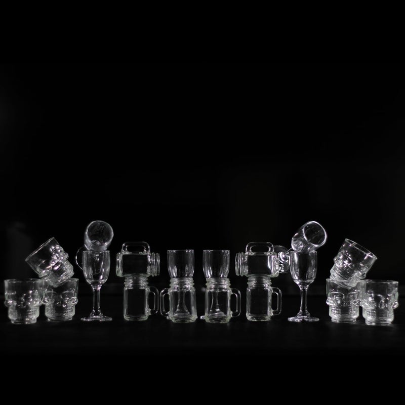 Melbify Shot Glasses Quirky Bundle Pack of 18 Skull 6 Pc 50 ml Goblet 6 Pc 30 ml Mini Mug 6 pc 40 ml Vodka Tequilla Shooter Glass Jagermeister Party Glass - Image 2