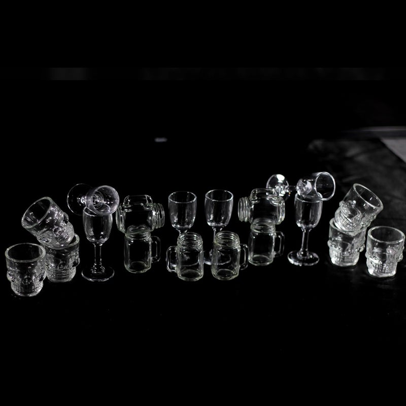 Melbify Shot Glasses Quirky Bundle Pack of 18 Skull 6 Pc 50 ml Goblet 6 Pc 30 ml Mini Mug 6 pc 40 ml Vodka Tequilla Shooter Glass Jagermeister Party Glass - Image 1