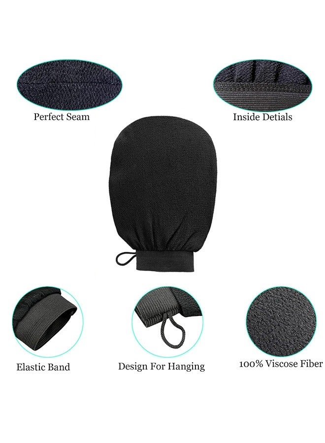 Deep Exfoliating Gloves, Body Scrub Shower Glove, for Dead Skin and Keratosis Remover (Black)  - Image 3