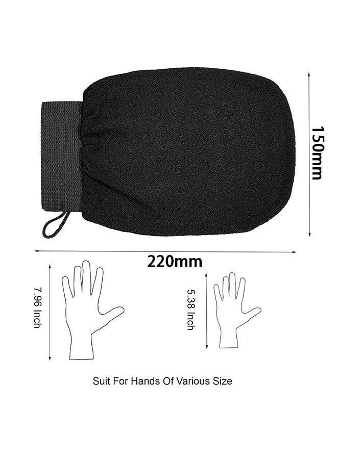 Deep Exfoliating Gloves, Body Scrub Shower Glove, for Dead Skin and Keratosis Remover (Black)  - Image 2