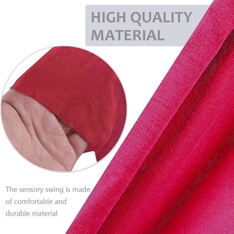 Dadoudou Sensory Swing Indoor Hammock Chair for Kids With Special Needs, Autism, ADHD, SPD, Aspergers, Sensory Integration, Snuggle Cuddle Pod Therapy Swing With Hardware Included (Red) - Image 3