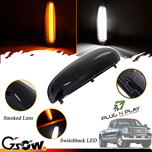 GSOWO 2 PCS LED Side Mirror Marker Lights for Ford 2003-2007 F250 F350 F450 F550 F650 Super Duty / 2000-2005 Excursion, LED Sequential Side Mirror Turn Signal Lamp Assembly - Switchback - Image 4