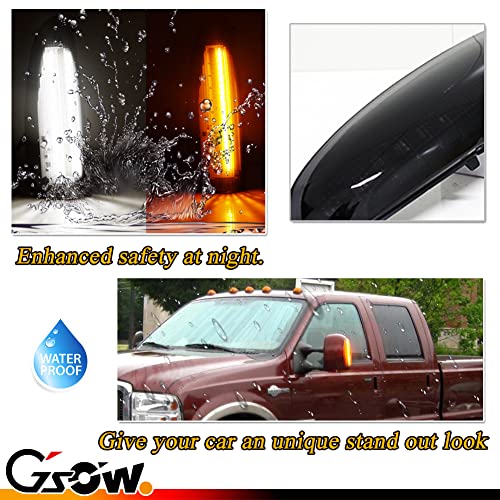 GSOWO 2 PCS LED Side Mirror Marker Lights for Ford 2003-2007 F250 F350 F450 F550 F650 Super Duty / 2000-2005 Excursion, LED Sequential Side Mirror Turn Signal Lamp Assembly - Switchback - Image 3
