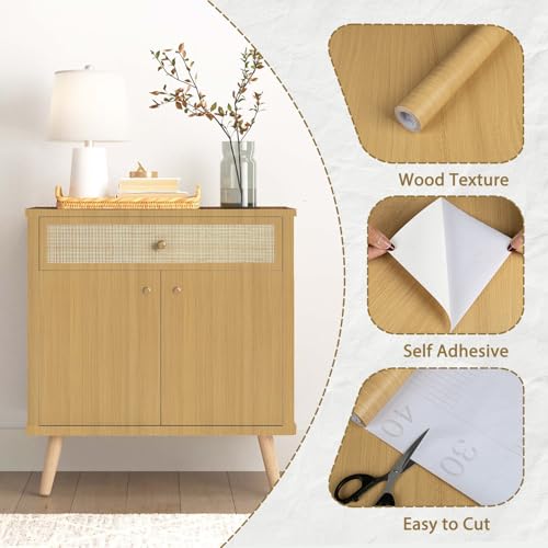 Abyssaly Light Wood Contact Paper Natural Wood Peel and Stick Wallpaper Self Adhesive Waterproof Wallpaper for Kitchen Cabinet Shelf Drawer Liner 11.8" X 197" - Image 2