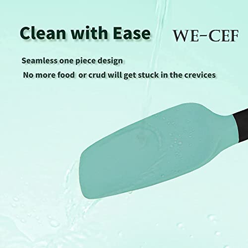 Turbid Silicone Spatula Set - Essential Cooking Utensils for Every Kitchen, Complete Cooking Utensils Set for Home Chefs, Bakers and Cooks Set of 5 (Aqua Green) - Image 5