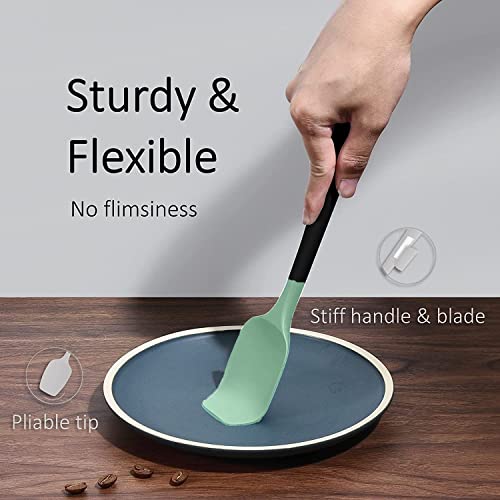 Turbid Silicone Spatula Set - Essential Cooking Utensils for Every Kitchen, Complete Cooking Utensils Set for Home Chefs, Bakers and Cooks Set of 5 (Aqua Green) - Image 4