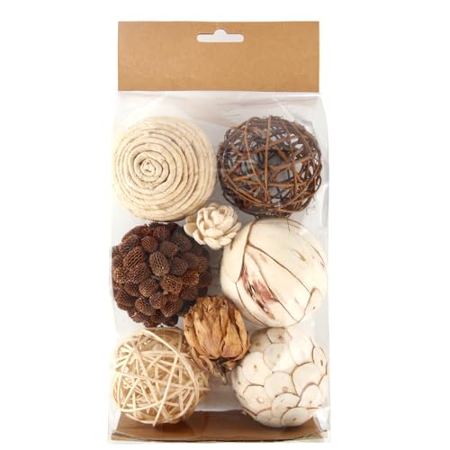 CIR OASES Decorative Bowl & Vase Filler Balls for Home Decor, Set of 6 PCS Natural Tone Rattan Wicker Balls Centerpieces Decoration, Decorative Orbs Vase Bowl Filler for Table Centerpieces - Image 2
