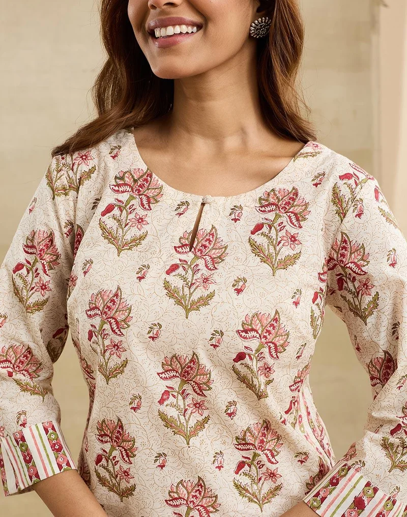 Fabindia  White Cotton Long Kurta for Women | Best Price UAE